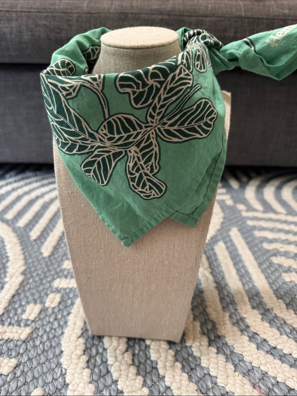 Hemlock Goods Fig Leaf Green Botanical Bandana 23x23